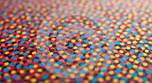 CMYK printing halftone dots extreme macro view