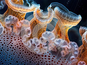 Extreme macro shot of jellyfish epidermis texture