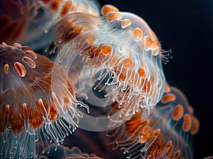 Extreme macro shot of jellyfish epidermis texture