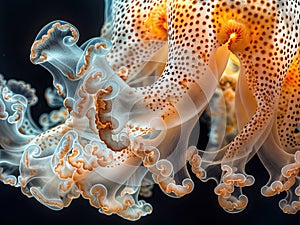 Extreme macro shot of jellyfish epidermis texture