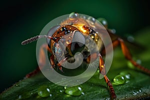 Extreme macro, very sharp and detailed insect closeup, AI Generated