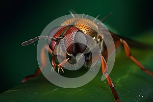 Extreme macro, very sharp and detailed insect closeup, AI Generated