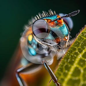 Extreme macro, very sharp and detailed insect closeup, AI Generated