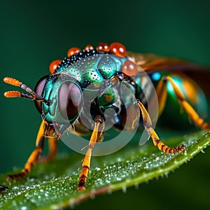 Extreme macro, very sharp and detailed insect closeup, AI Generated