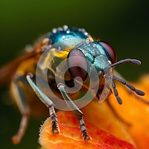 Extreme macro, very sharp and detailed insect closeup, AI Generated