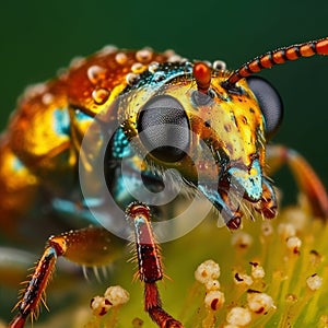 Extreme macro, very sharp and detailed insect closeup, AI Generated