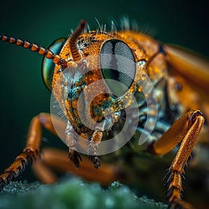 Extreme macro, very sharp and detailed insect closeup, AI Generated