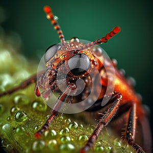 Extreme macro, very sharp and detailed insect closeup, AI Generated