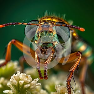 Extreme macro, very sharp and detailed insect closeup, AI Generated