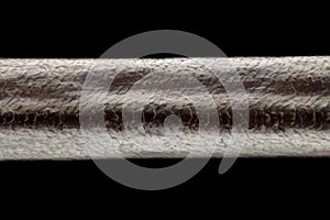 Extreme magnification - Human hair at microscope, 100x magnification