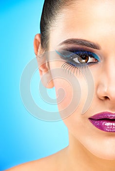 Extreme makeup. Beautiful half face