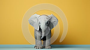 Extreme Minimalist Photography Of A Cute Elephant Inspired By Wes Anderson