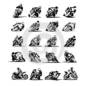 Extreme Motorbike Rider vector eps set 16x