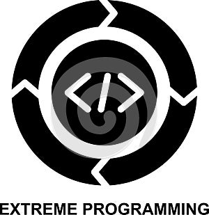 extreme programming, sdlc, programming, coding, software development, agile solid glyph icon