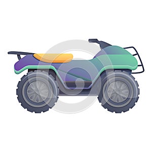 Extreme quad bike icon, cartoon style