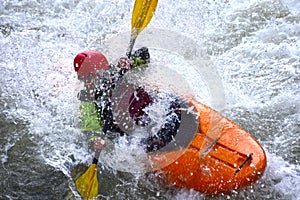 Extreme river kayaking