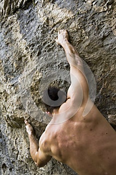 Extreme rock climber photo