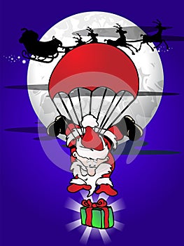 Extreme santa claus parachute