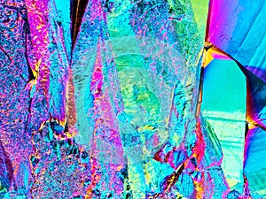 Extreme sharp Titanium rainbow aura quartz crystal cluster stone detail taken with macro lens stacked from many shots