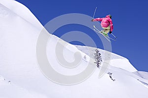 Extreme Skier in the jump