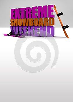 Extreme snowboard weekend background