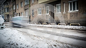 Extreme snowfall in european city