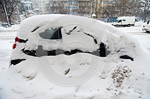 Extreme snowfall - trapped car