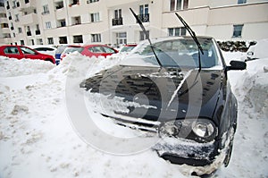 Extreme snowfall - trapped car