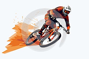 Extreme sport mountain biking vector flat isolated illustration