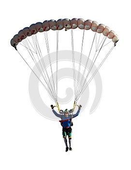 Extreme sport skydiver closeup