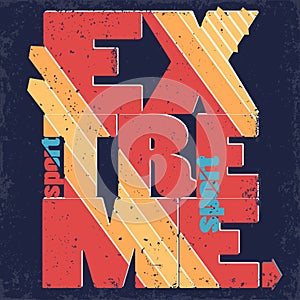 Extreme sport Typography label