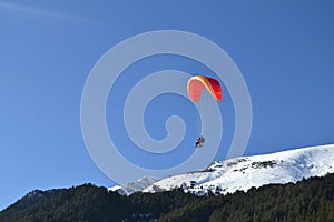 Extreme sports, Bansko , Bulgaria. Ski paragliding