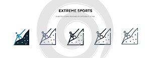 Extreme sports icon in different style vector illustration. two colored and black extreme sports vector icons designed in filled,
