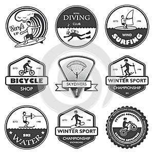 Extreme sports labels set