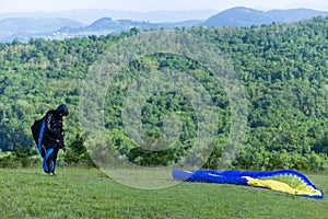Extreme sports paragliding parachute flight