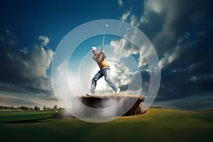 Extreme Sports in Vivid Color - A golfer (Generative AI)