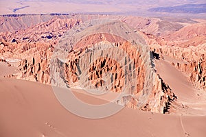 Extreme terrain of the Death valley in Atacama desert at San Pedro de Atacama, Chile.