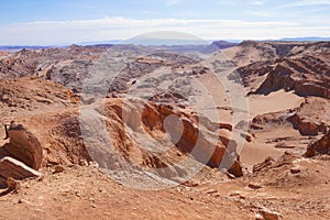 Extreme terrain of the Death valley in Atacama desert at San Pedro de Atacama, Chile.