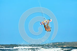 Extreme Water Sport. Kiteboarding, Kitesurfing Air Action. Recreational Sports. Summer