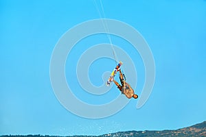 Extreme Water Sport. Kiteboarding, Kitesurfing Air Action. Recreational Sports. Summer