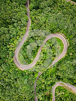 Extreme winding road in the mountains