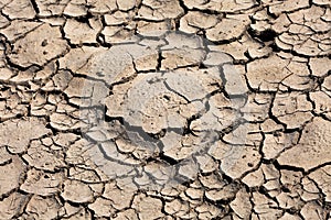 Extremelly dry cracked soil background texture. Climate change and drought concept