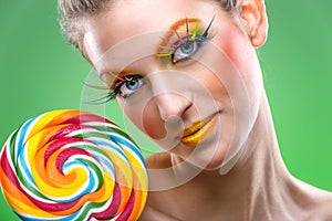 Extremely beauty colorful lollipop, comes with matching makeup