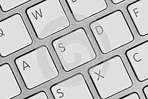 An extremely close-up computer keyboard keys photo