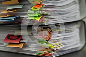 Extremely close up of office documents