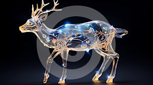 extremely delicate iridiscent deer made of glass