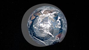 Extremely detailed and realistic high resolution 3D illustration of Earth. Shot from space