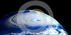 Velmi detailní realistický vysoký řešení  trojrozměrný ilustrace z hurikán blíží nám východ pobřeží prostor 