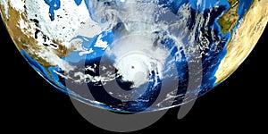 Velmi detailní realistický vysoký řešení  trojrozměrný ilustrace z hurikán na atlantický more. prostor. prvky z 
