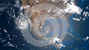 Extremely detailed and realistic high resolution 3D illustration of hurricane photo